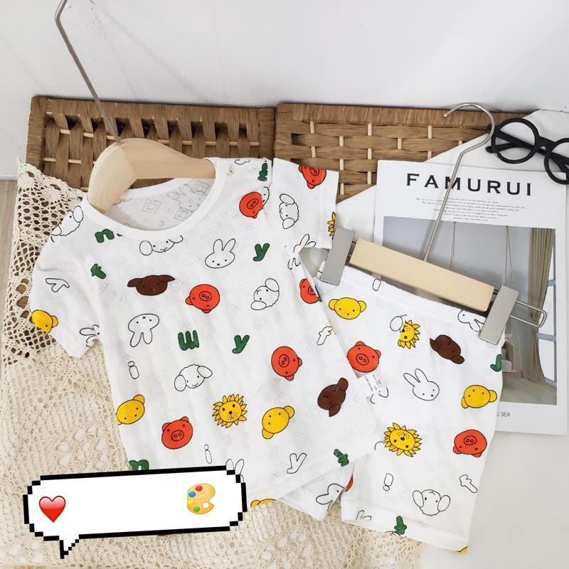 Quần áo trẻ em - Set bộ bé gái QC cotton sợi tre lưới cao cấp