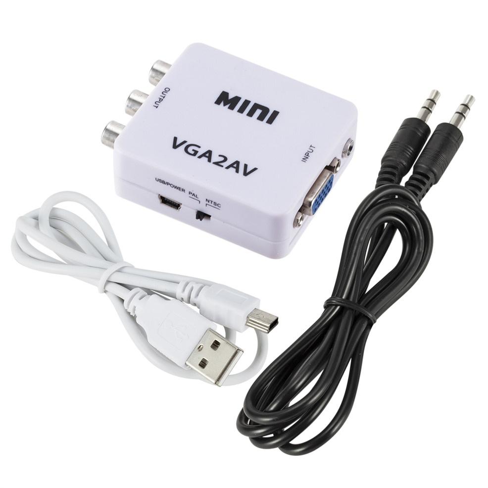 Bộ Chuyển Đổi Vga Sang Av Rca Mini Với Giắc 3.5mm Audio 1080p Vga2Av Rca Hd Cho Pc Sang Tv Hd