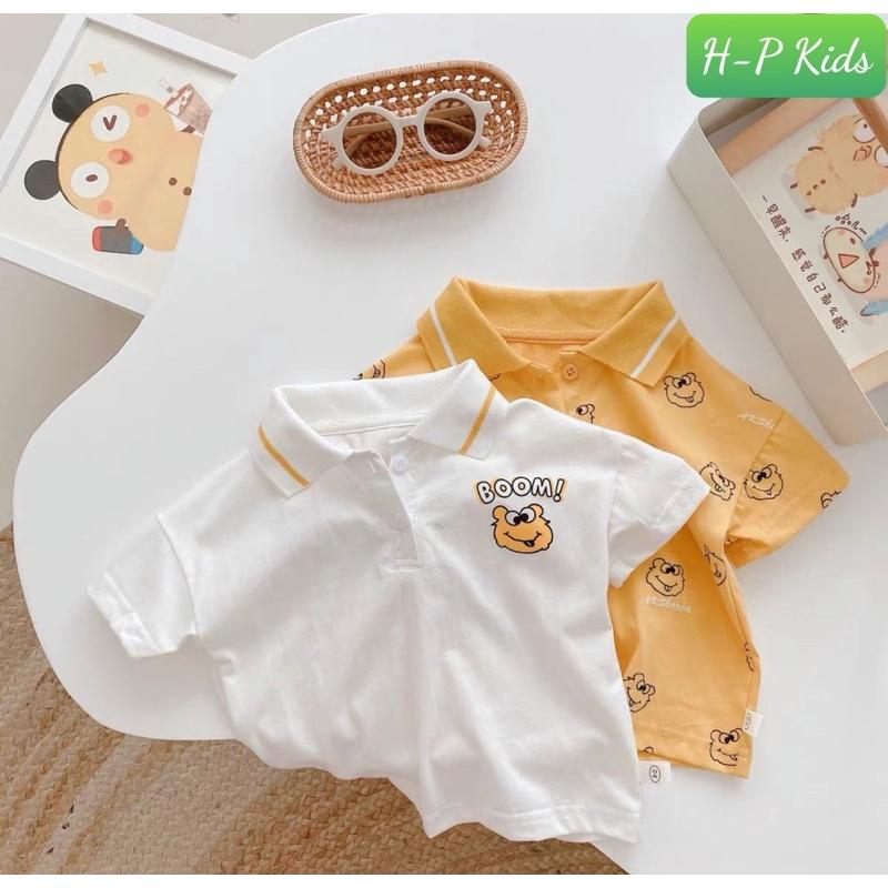 Áo Thun cổ bẻ in hình siêu cưng cho bé trai 8-30kg