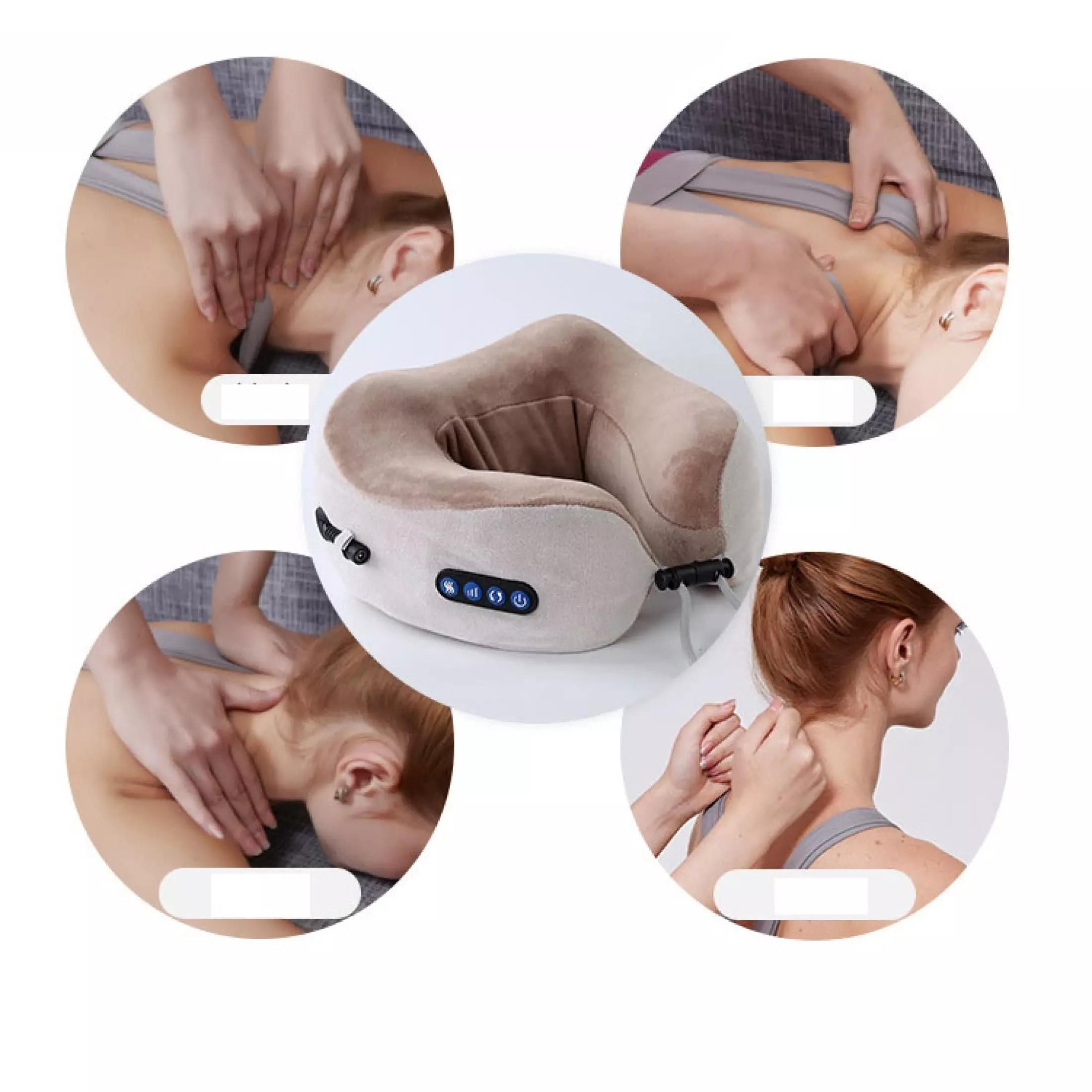 Gối massage cổ vai gáy đa năng hình chữ U - Gối mát xa hồng ngoại xoa bóp vùng cổ vai gáy, giảm đau hiệu quả - Máy massage cổ đa năng hình chữ U 2 phiên bản thông minh nhất - Gối Massage trị liệu kiêm gối ngủ tiện lợi