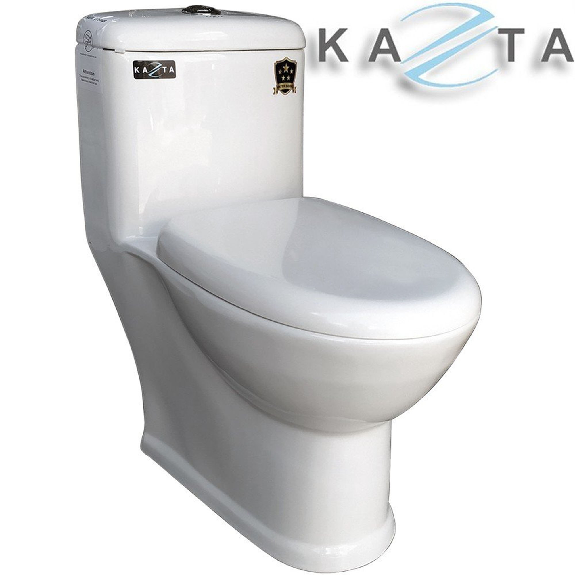 Combo Thiết Bị Nhà Tắm Nhỏ Gọn Kazta KZ-CBMN01: Bồn Cầu 1 Khối-Vòi Xịt-Lavabo Góc-Vòi Lạnh-Bộ Sen Tắm Lạnh-Gương-Giá Treo Khăn Đa Năng-Kệ Góc 2 Tầng