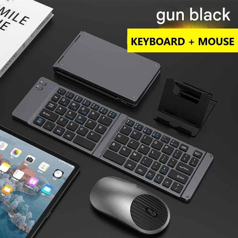 Bộ Bàn phím chuột mini Gấp gọn không dây Z219 kết nối bluetooth 5.2 + 3.0 + Usb wireless 2.4g hàng nhập khẩu