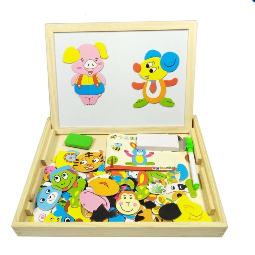 Bộ Ghép Hình Bộ Ghép Hình Bằng Gỗ Nam Châm, bộ đồ chơi thú vị và rèn luyện trí não cho bé