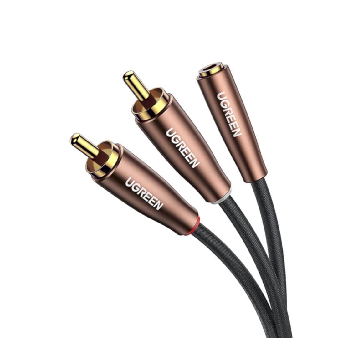 Cáp dữ liệu AV 3.5mm sang 2RCA dài 1M Ugreen 50130 Hàng chính hãng