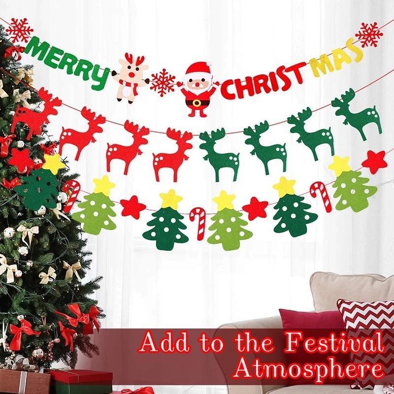 DÂY CỜ GIẤY TREO CHỮ MERRY CHRISTMAS PHỤ KIỆN TREO TRANG TRÍ NOEL NGÀY LỄ GIÁNG SINH
