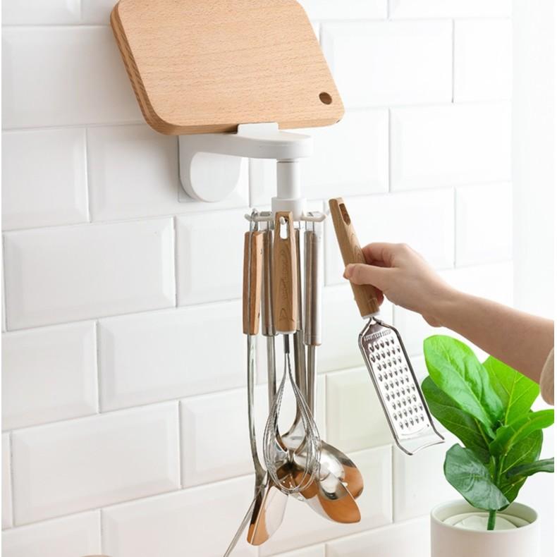 Móc treo thìa muỗng nhà bếp xoay 360 độ gắn tường tiện lợi
