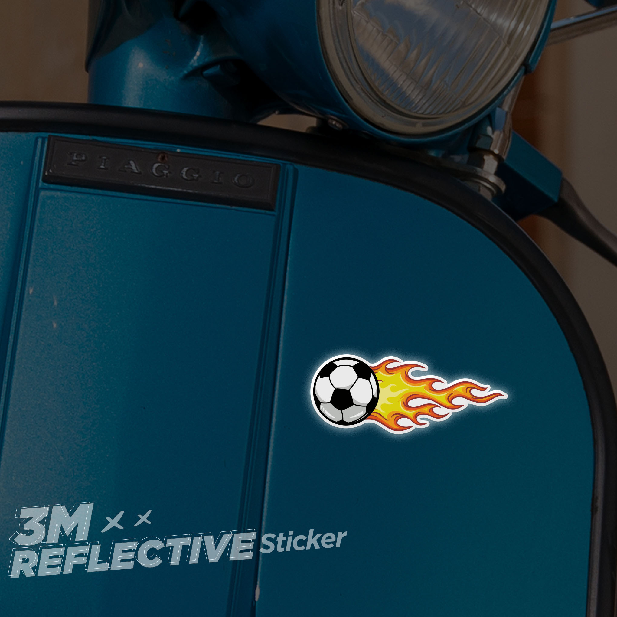 FIRE FOOTBALL 3M - Reflective Sticker Die-cut Hình dán phản quang thương hiệu STICKER FACTORY