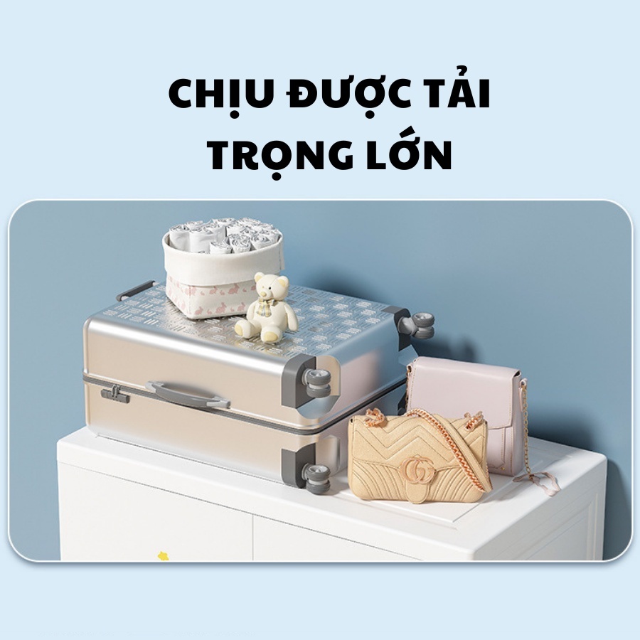 (Ngang 70cm) Tủ Nhựa Đựng Quần Áo, Tủ Đựng Đồ Đa Năng Kèm Bánh Xe, Chất Liệu Nhựa PP An Toàn, Chắc Chắn, Hoạ Tiết Xinh
