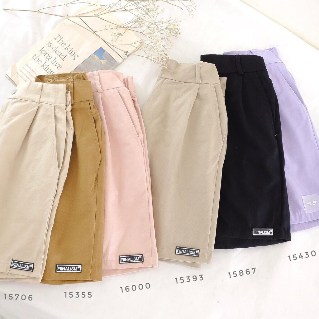 Quần shorts kaki FIINALISM / FIINTASY nhiều màu form rộng dễ mặc basic unisex ulzzang - Made by Toneontone TOT