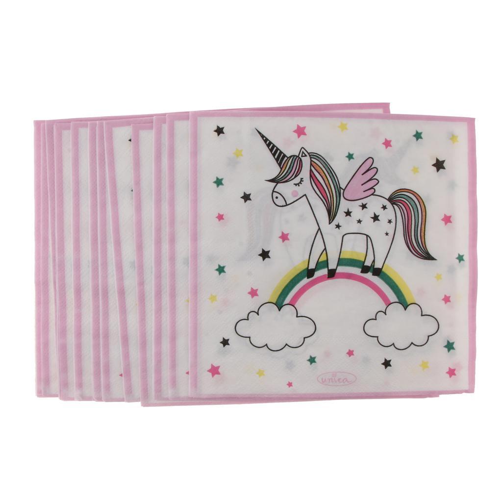 12 Pieces Magical Unicorn Paper Napkin Birthday Serviette Party Supplier
