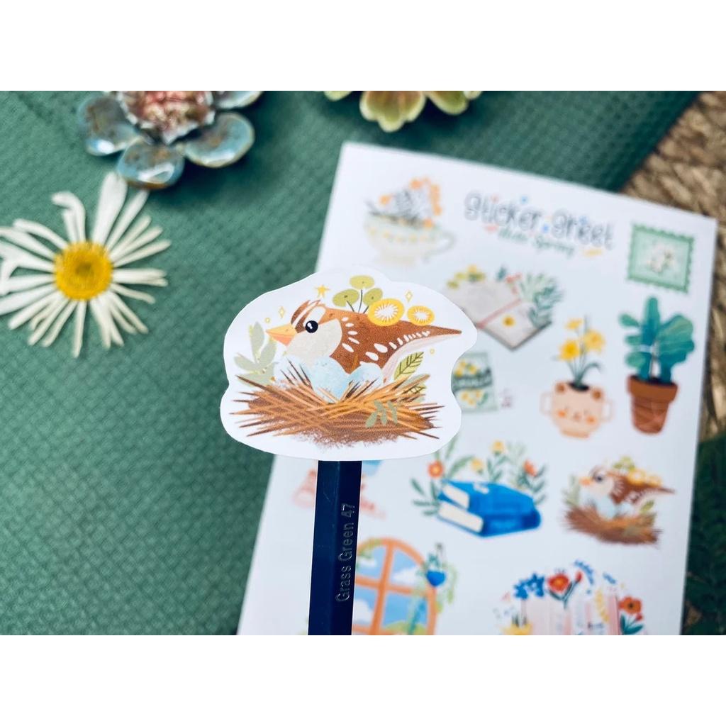 Sticker sheet hello spring - chuyên dán, trang trí sổ nhật kí, sổ tay | Bullet journal sticker