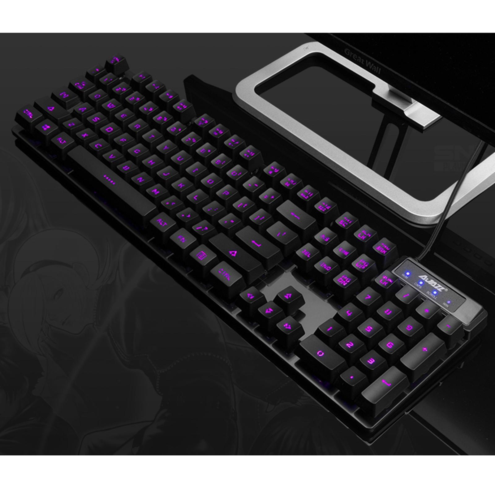 Wired Gaming Keyboard LED Backlit Gaming Keyboard RGB Gaming Rest 104 Keys Keyboard for PC Gamers