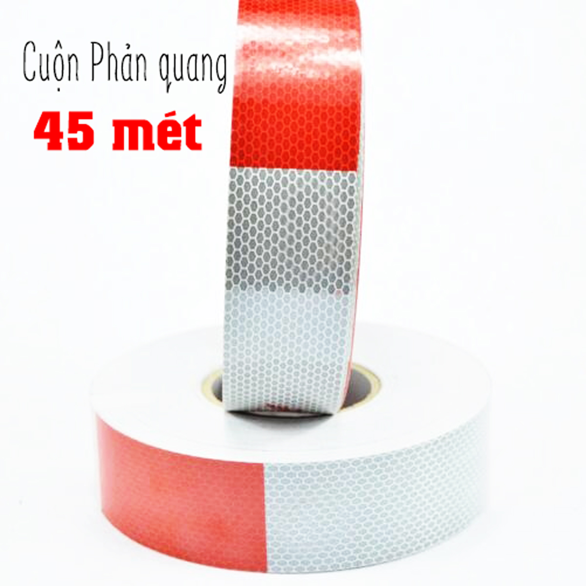 Cuộn Phản Quang 2 Màu Đỏ Trắng Bóc Dán Cho Xe Tải, Xe Container, Xe Hơi, Xe Ô tô Dài 45 Mét/ Cuộn Giúp An Toàn Ban Đêm Mai Lee