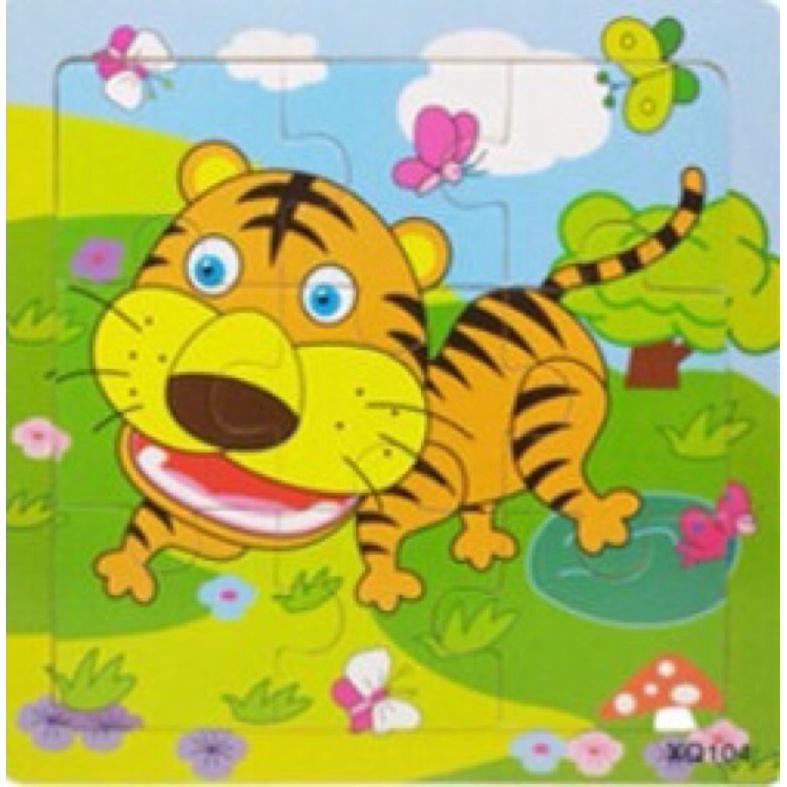 Tranh ghép hình 2D 9 mảnh ghép theo chủ đề động vật, xe cộ