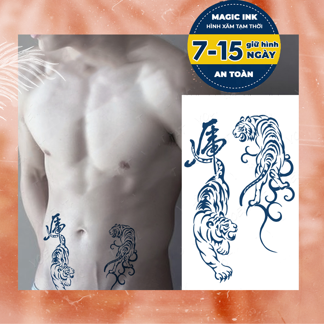 Hình xăm dán tạm thời 15 ngày Magic Ink - mz140 - xăm giả đẹp &amp; ngầu y xăm thật, chống nước 100%