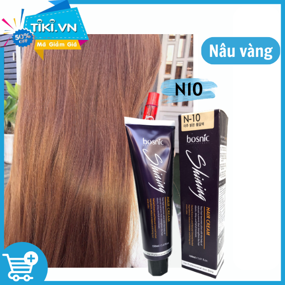 N10 (NÂU VÀNG SÁNG) - NHUỘM THẢO DƯỢC MÀU THỜI TRANG BOSNIC 150ML