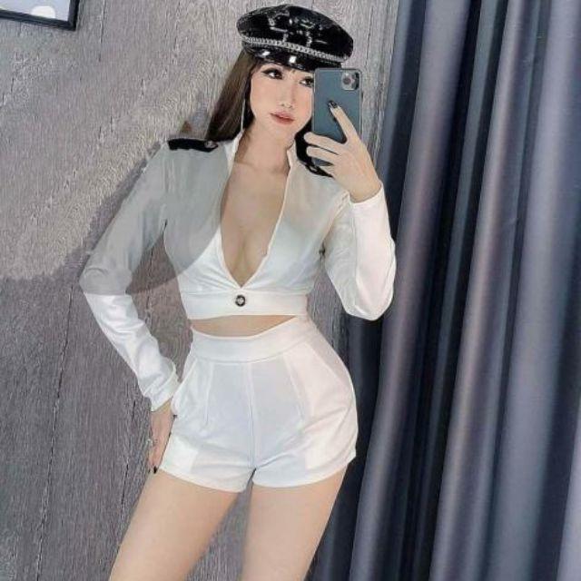 Sét áo phi công hở ngực sexy