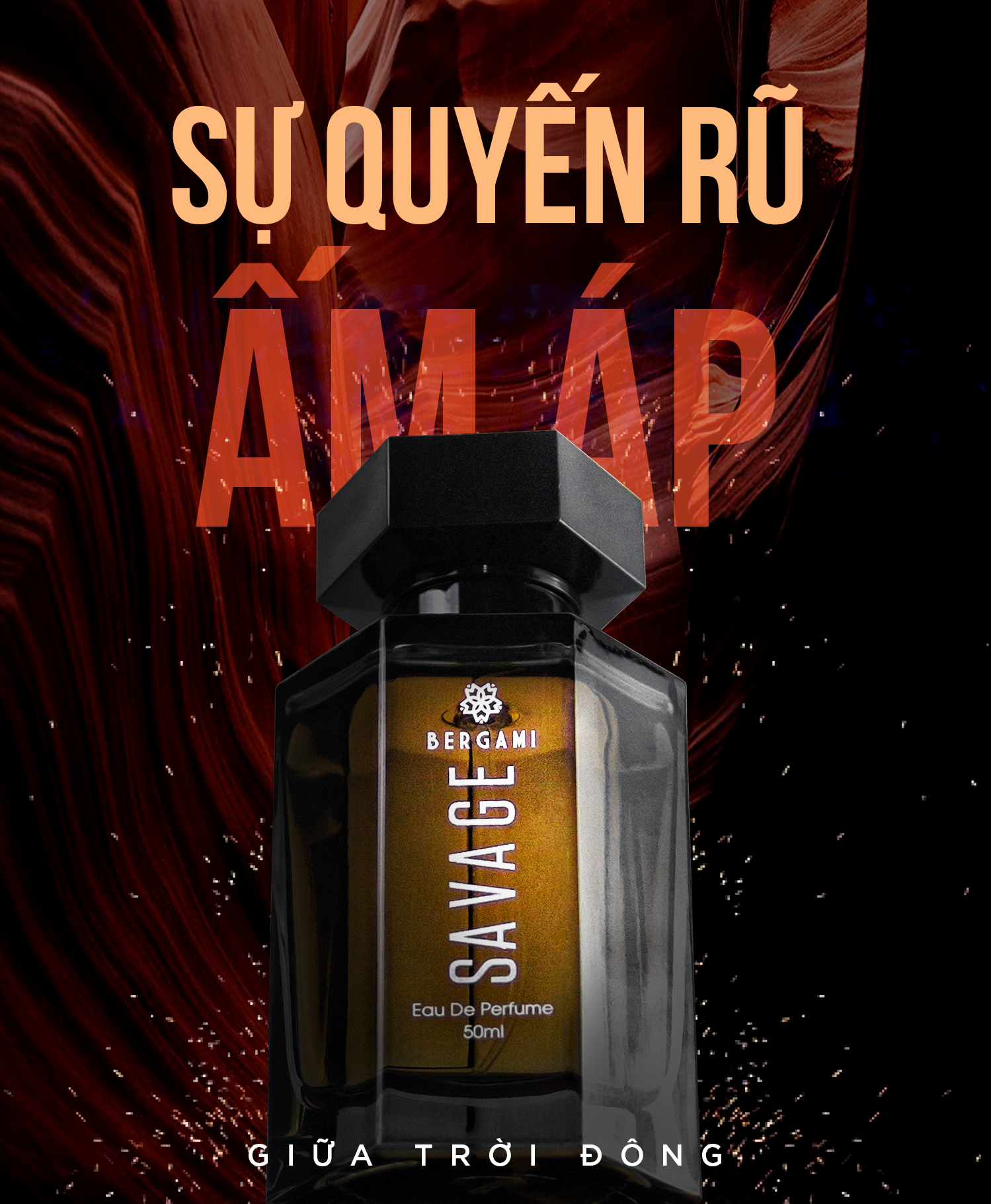 Nước hoa nam chính hãng mùi hương GỖ SỒI trầm ấm quyến rũ Bergami Savage 50ml