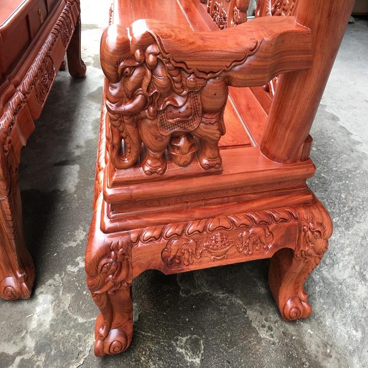 Bộ bàn ghế minh quốc voi chiến gối lá sen gỗ hương đá ( Chị Hạnh - Lạng Sơn )