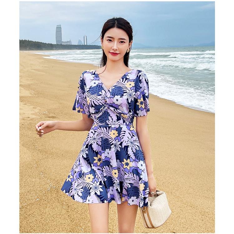Bộ đồ bơi nữ liền mảnh họa tiết hoa kín đáo tôn dáng size lớn