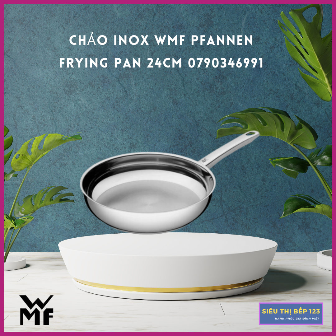 Chảo Inox WMF 24cm Tay Cầm Cách Nhiệt, Dùng Được Cho Mọi Loại Bếp - Hàng chuẩn Đức