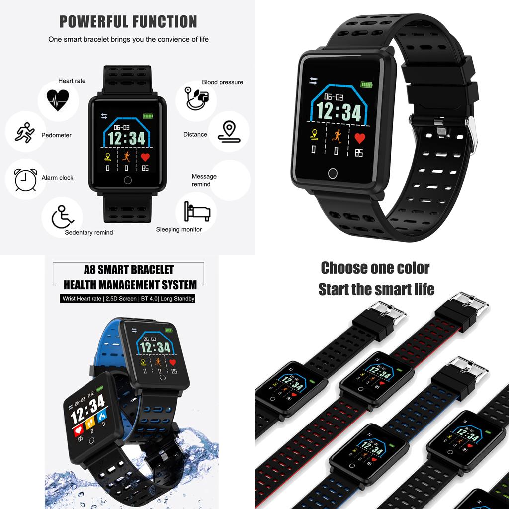 1.44" 4.0 Smart Watch Heart Rate Monitor Blood Pressure 180mAh Men Women