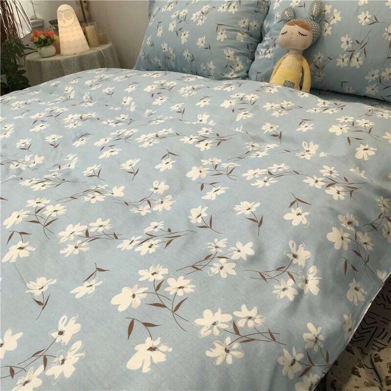 Bộ chăn ga gối Cotton Poly M2T bedding chăn ga Hàn Quốc hoa giấy đủ size miễn phí bo chun