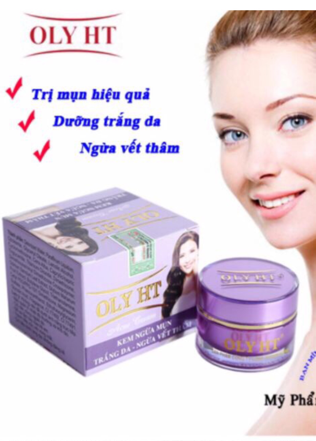 Kem Ngừa Mụn - Trắng Da &amp; Mờ Vết Thâm OLY HT Chính Hãng 12g