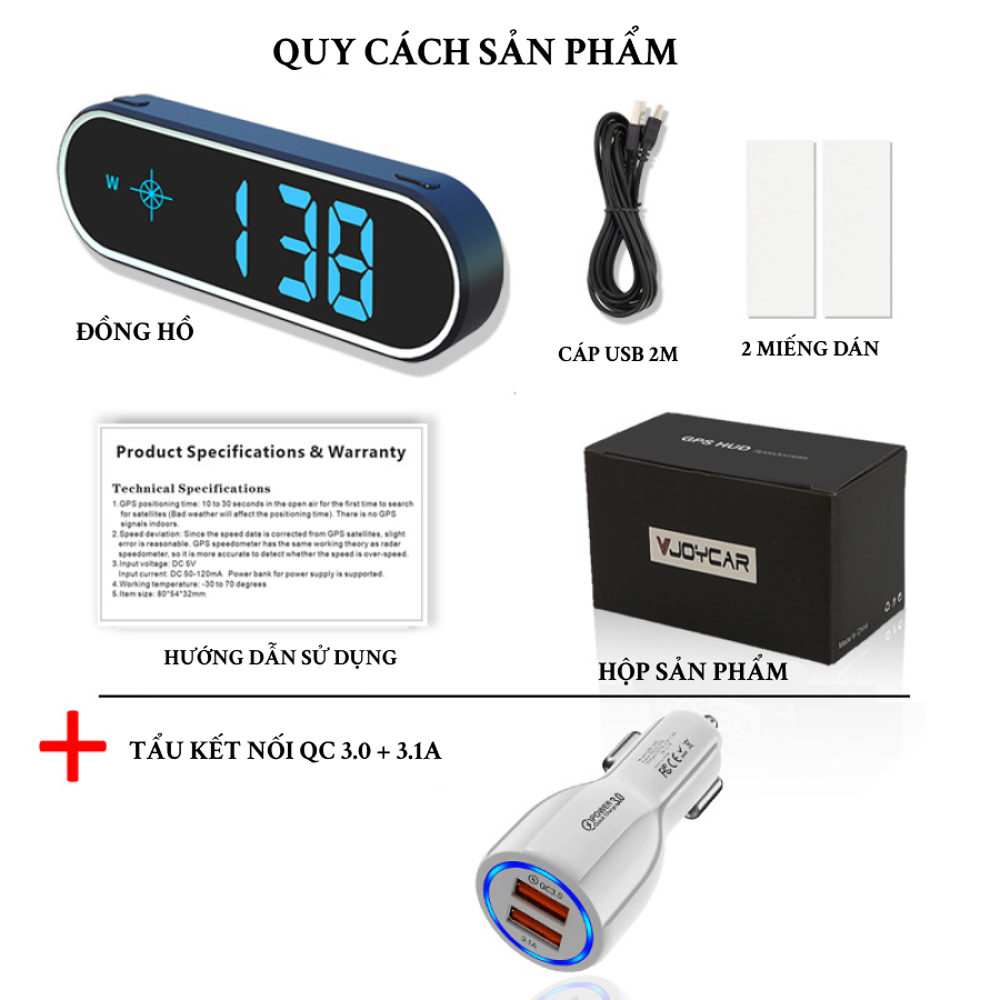 Bộ Hiển Thị Tốc Độ HUD G60 Sử Dụng GPS | Bộ Hiển Thị Tốc Độ Sử Dụng GPS, Đa Dạng Chức Năng, Dễ Dàng Sử Dụng Với Cổng USB