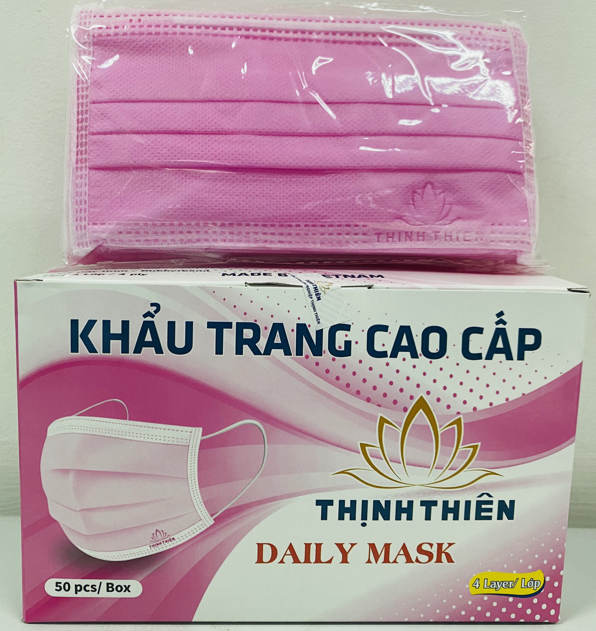 Combo 2 Hộp Khẩu Trang Y Tế 4 Lớp Thịnh Thiên (Màu Hồng)