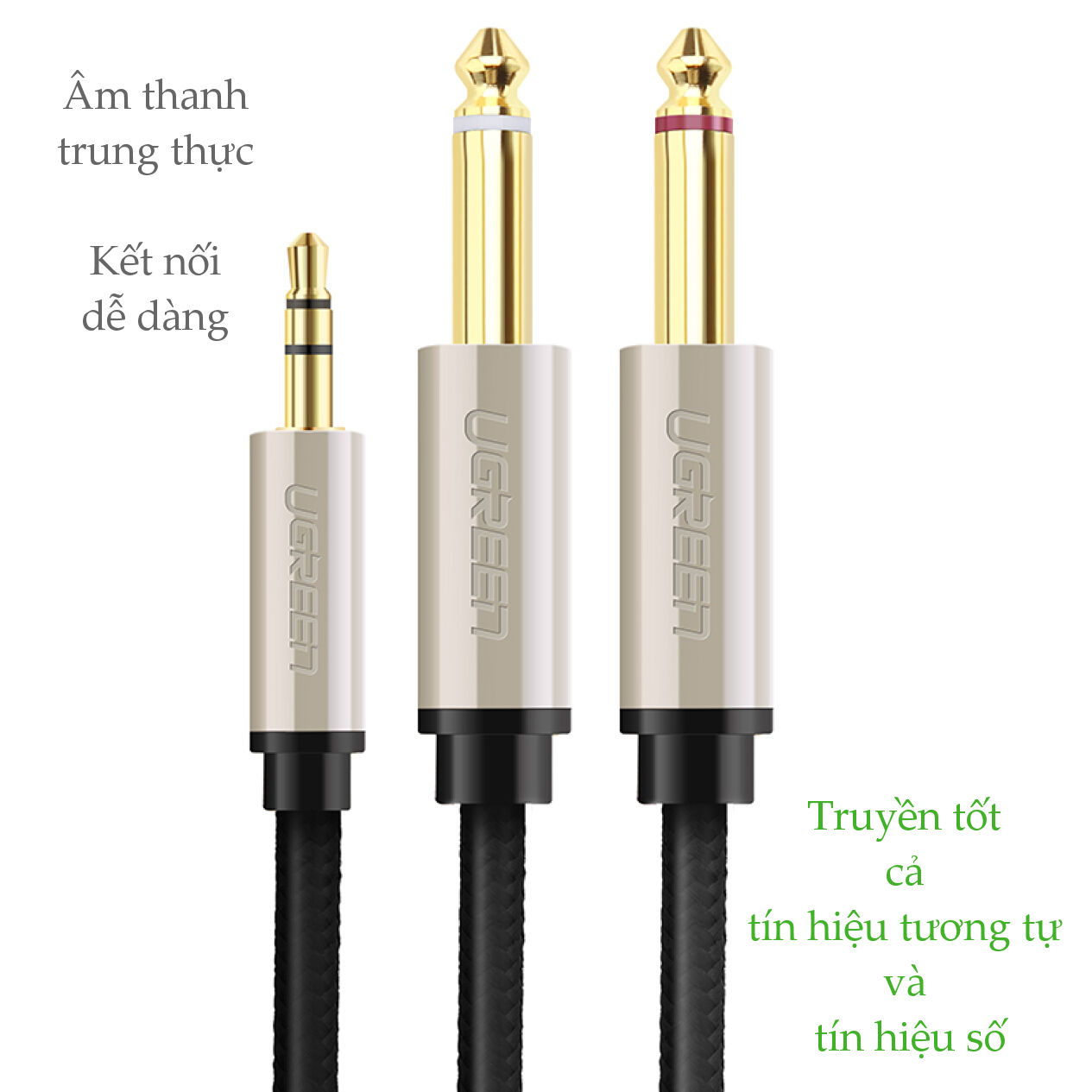 3.5Mm Trs To Dual 6.35Mm/6.5Mmts Audio Cable 5M Av126 - 40794 Ugreen ( Hàng Chính Hãng )