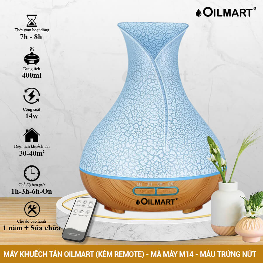 Máy Khuếch Tán Tinh Dầu Oilmart Bình Loa - 12W 400ml