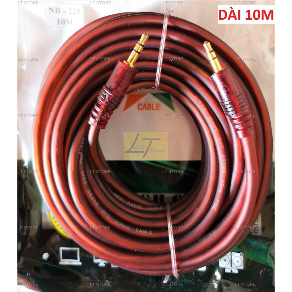 Cáp loa 2 đầu jack 3.5 dài 1.5M 3M 5M 10M cao cấp (dây loa 2 đầu 3 li