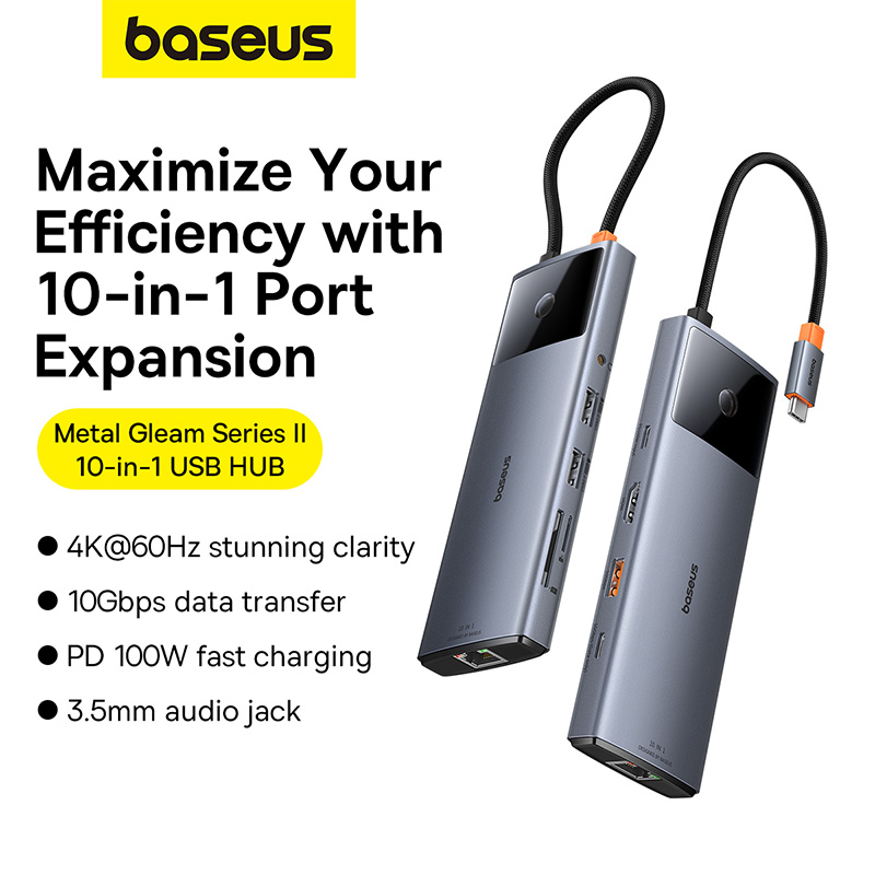 Hub Mở Rộng Kết Nối Baseus Metal Gleam Series II USB HUB