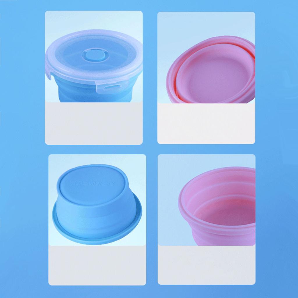 Round Lunch Container Food Grade Silicone Storage Collapsible Bowl with Airtight Lids Microwave Refrigerator Freezer Safe
