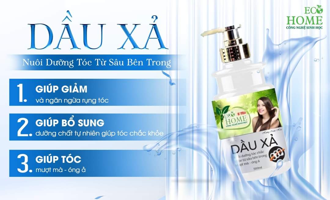 ( Tặng Chai Nước Rửa Tay) Combo Dầu Gội Xả ECOHOME Kim Ngân Hương Nước Hoa 500ml Công Nghệ Sinh Học