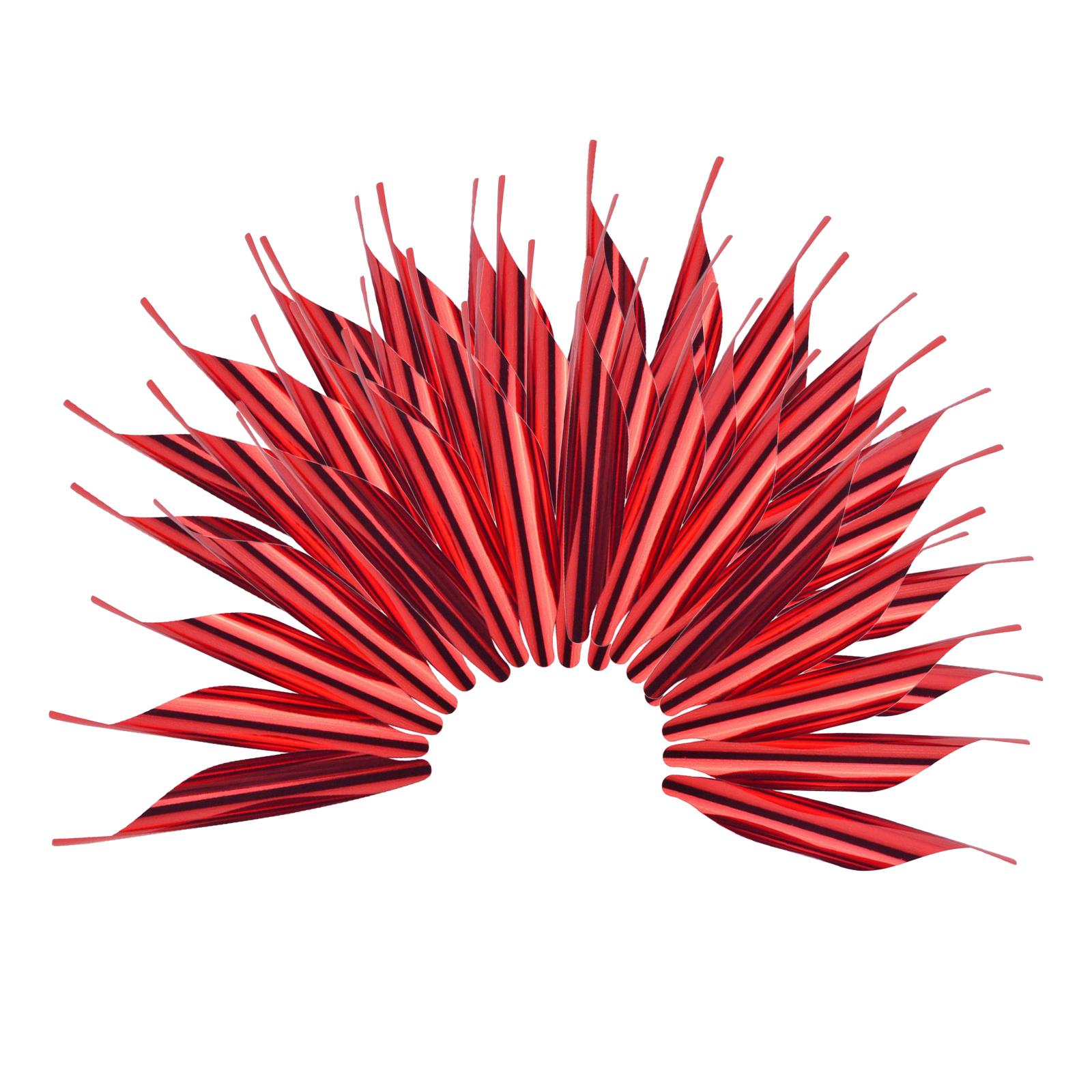 50 Fletch Durable Archery Fletcher End Fletches Spin Vanes Attachment Red