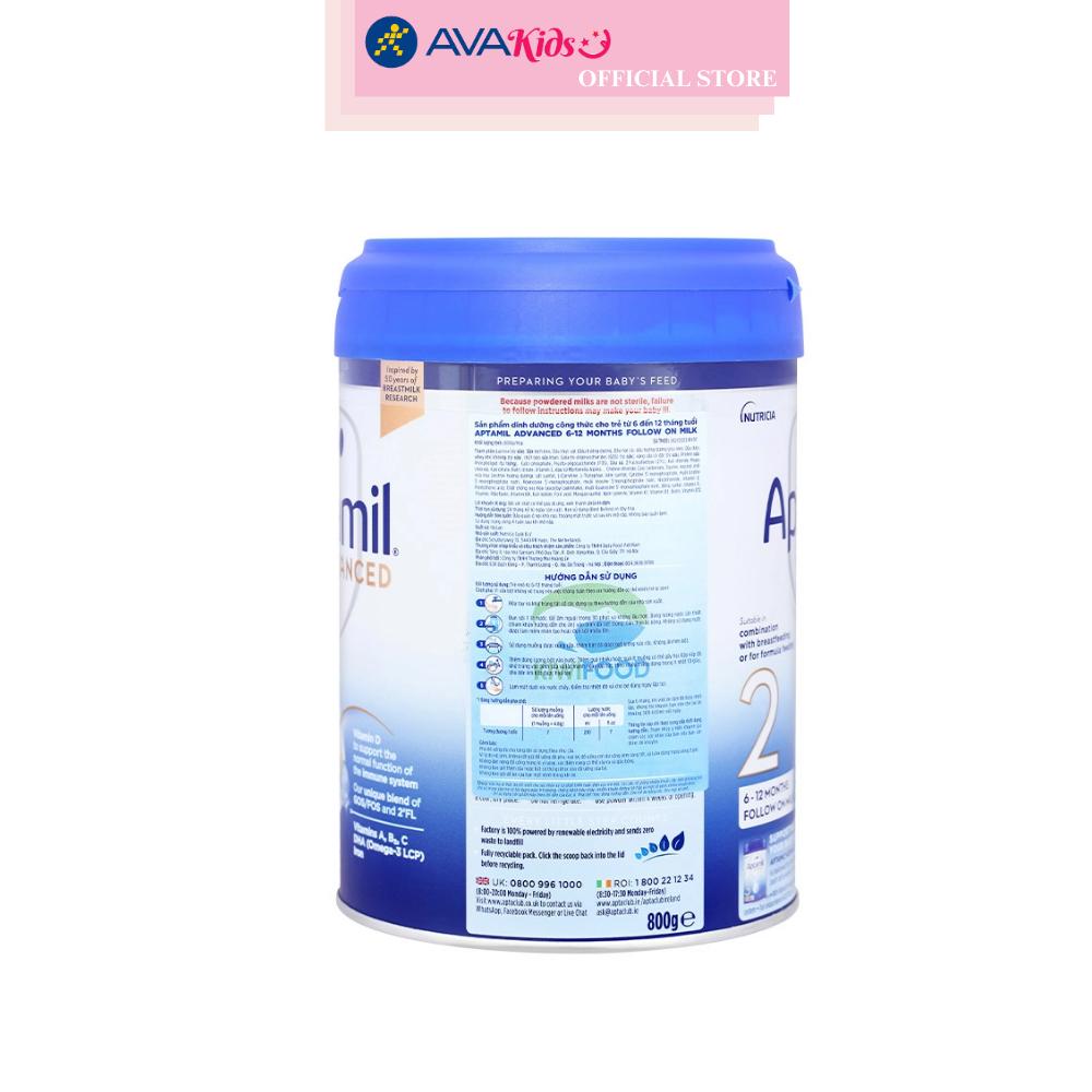 Sữa bột Aptamil Anh Advanced số 2 800g (6 - 12 tháng)