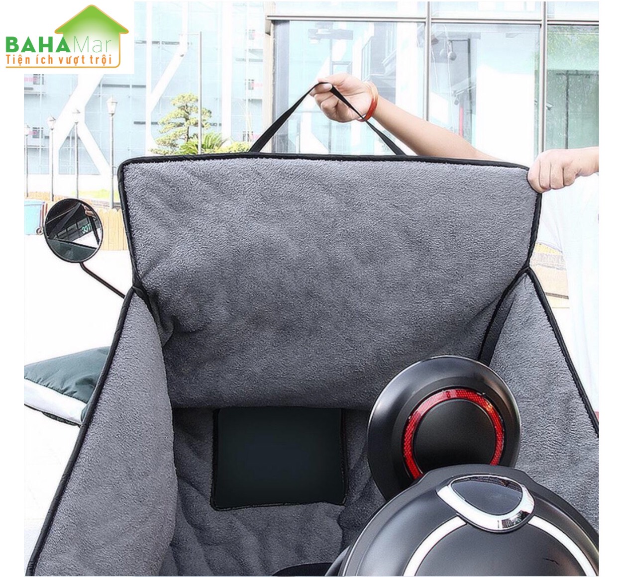 TẤM ÁO CHẮN GIÓ ĐI XE MÁY MÙA ĐÔNG CHỐNG LẠNH KHÔNG THẤM NƯỚC "BAHAMAR" giữ ấm, chống gió khi đi xe máy mùa đông . thuận tiện sử dụng