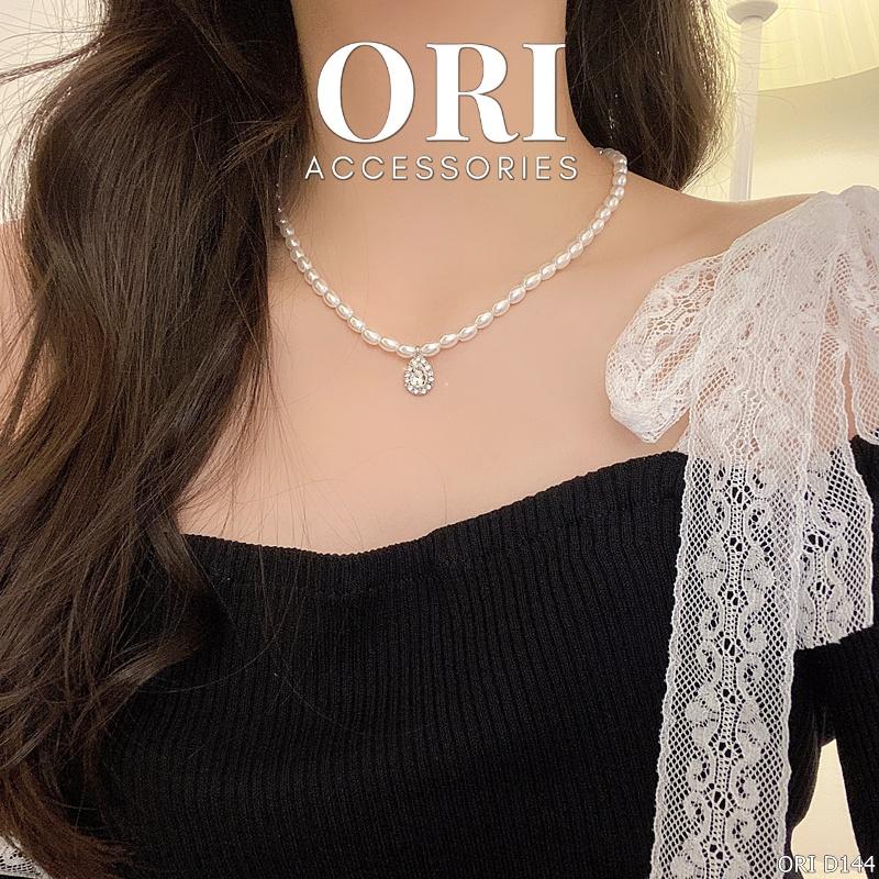 Dây chuyền nữ chuỗi hạt mặt đá Agnes sang trọng ORI ACCESSORIES D144