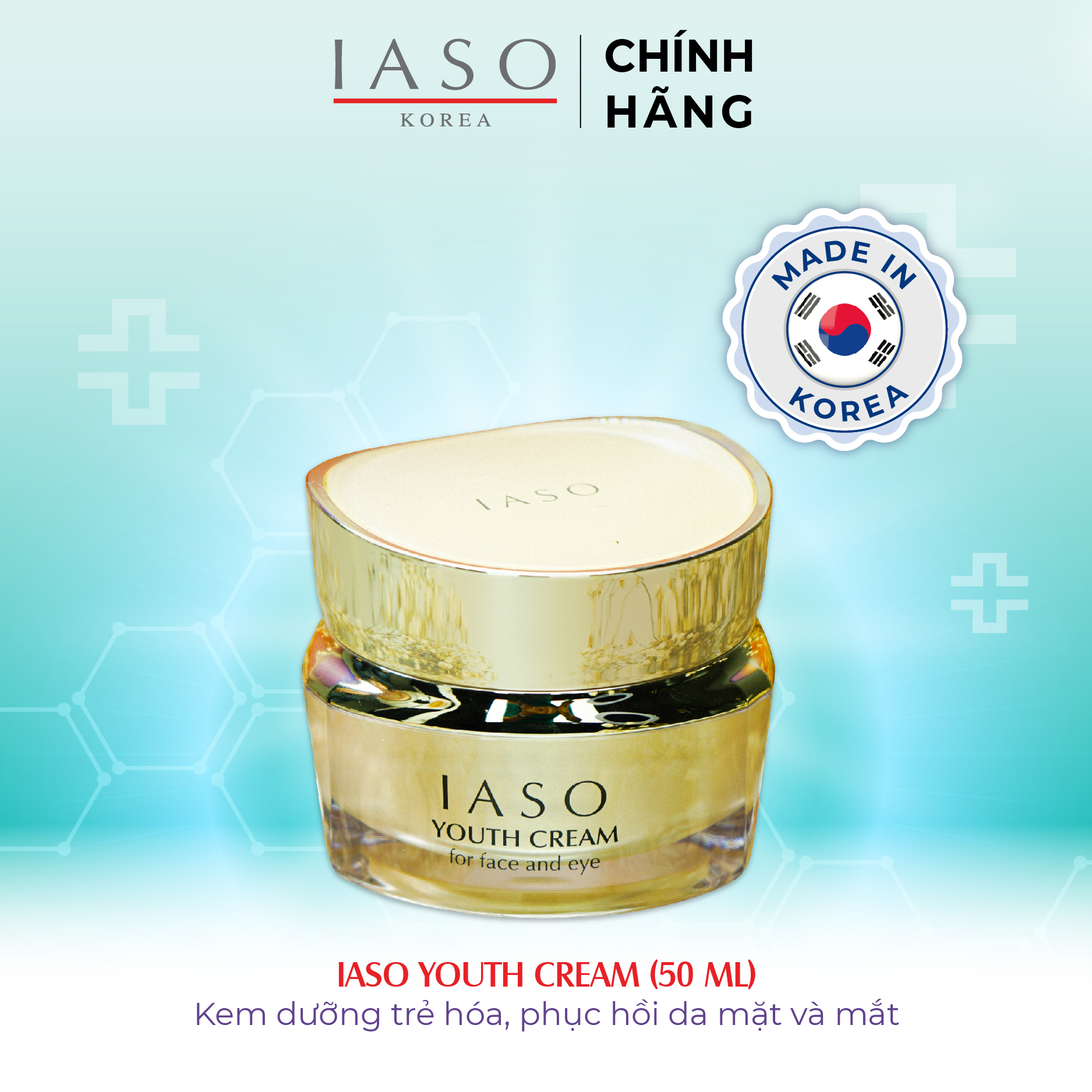 I73 Kem dưỡng trẻ hóa, phục hồi da mặt và mắt Iaso Youth Cream 50ml