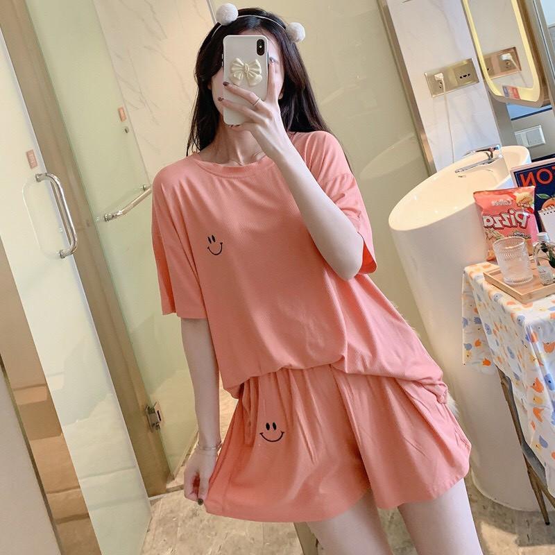 Bộ ngủ nữ mặc nhà quần đùi áo cộc tay cute dễ thương