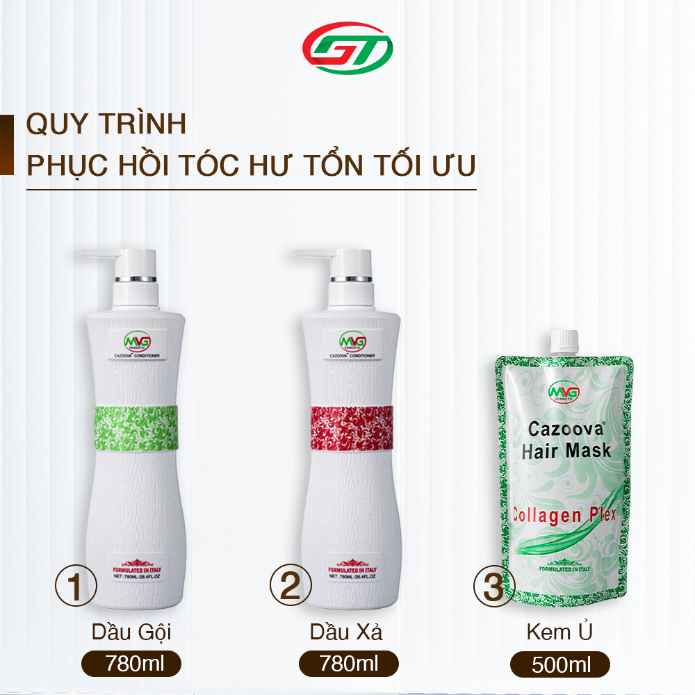 Kem Ủ Tóc Collagen Cazoova Hair Mask, bổ sung Collagen giúp tóc đanh dai mềm mịn 500ml &amp; 100ml