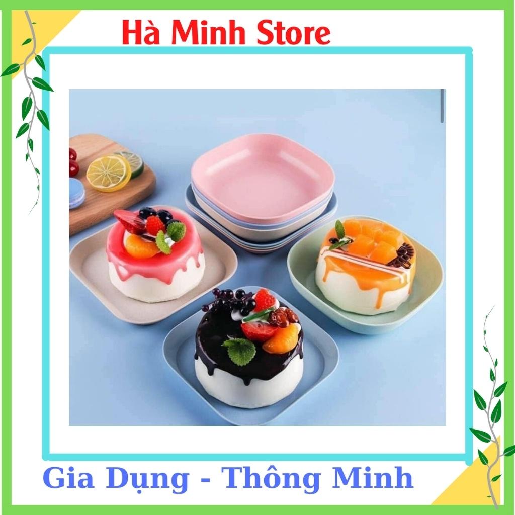 Sét 8 Đĩa Lúa Mạch Chữ Nhật, Màu Pastal, Siêu Xinh Siêu Siêu Ưu Đãi Đĩa Lúa Mạch Cao Cấp - Gia Dụng Hà Minh