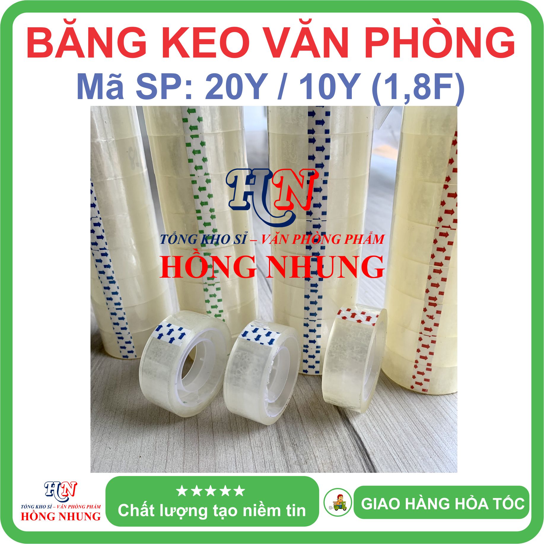 [SALE] Băng Keo Văn Phòng 20Y / 10Yard, bản rộng 1,8F (1,8cm), chất keo siêu dính