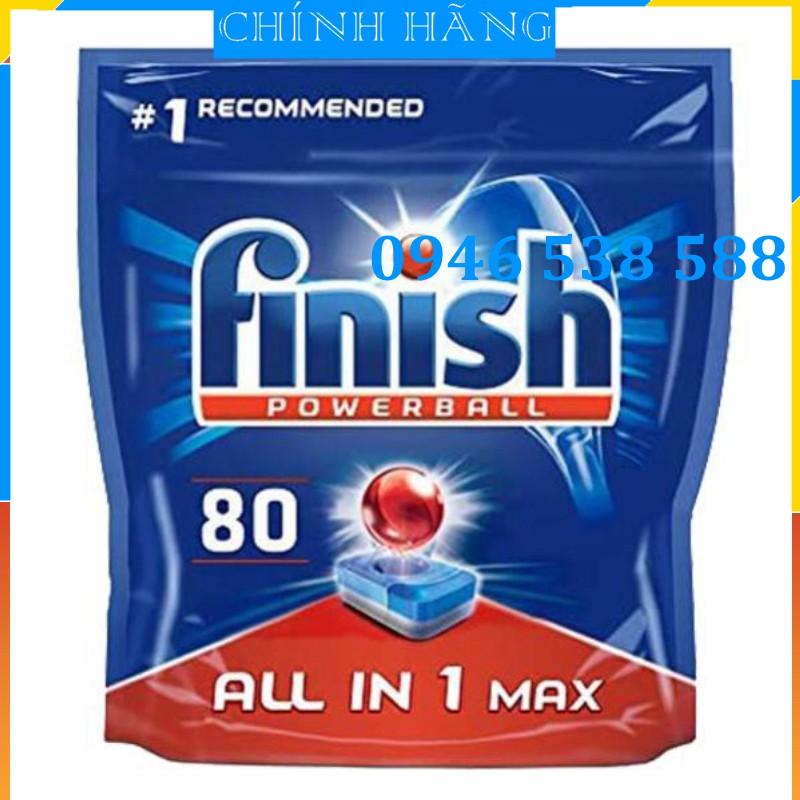 Viên rửa bát Finish All in 1 Max Túi 80 viên (tặng thêm 100 gam muối)