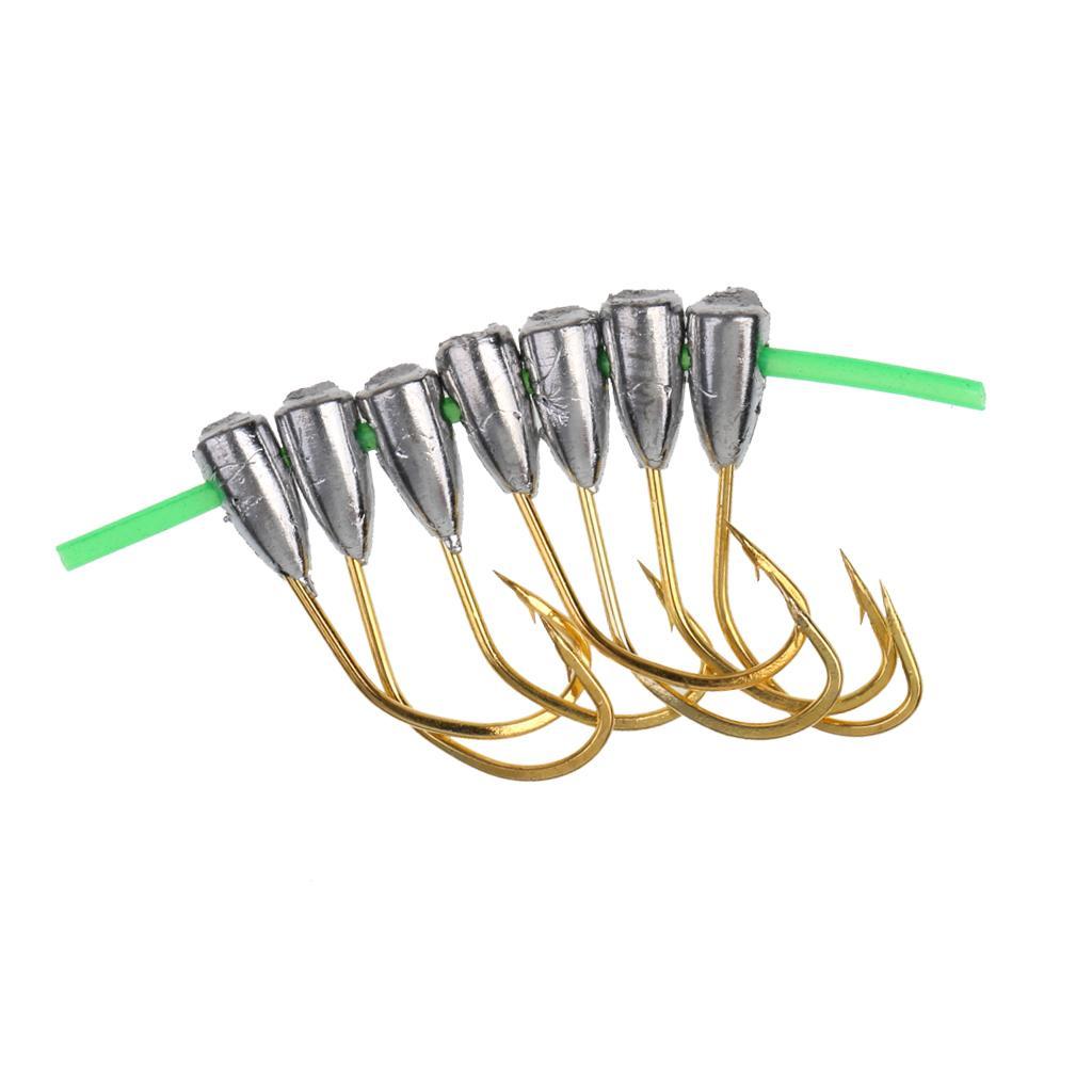 7 or 10 Pieces Lead Head Hook Jigs Bait Fishing Hooks for Soft Lure Fishing Hook 2 Size