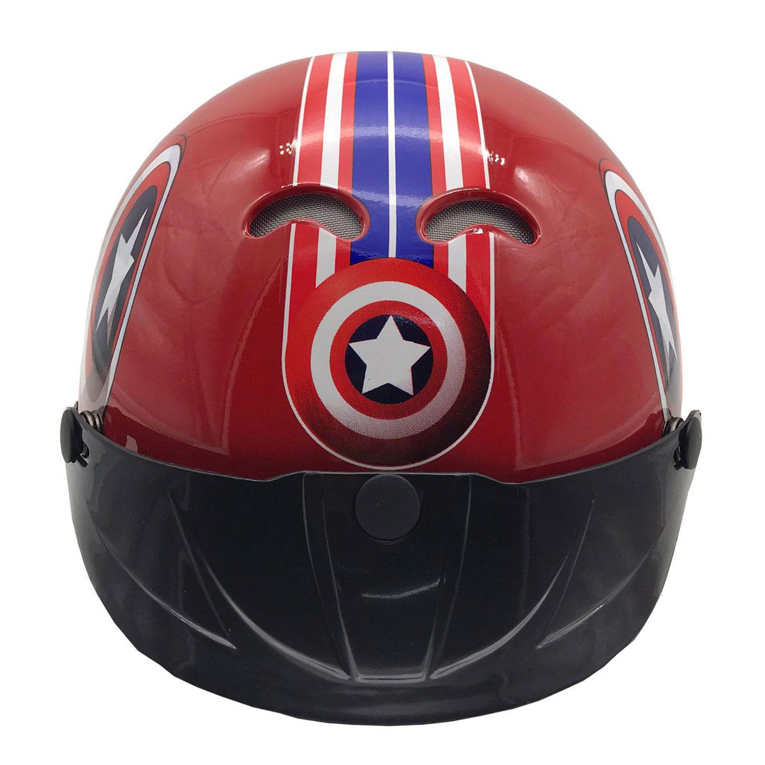 Mũ Bảo Hiểm Trẻ Em Cao Cấp Protec Kitty Họa Tiết Siêu Anh Hùng Captian America, An Toàn, Siêu Thoáng – Hàng Chính Hãng