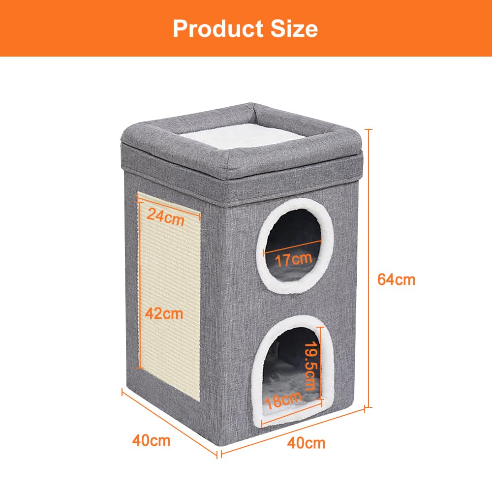 Nhà cho mèo 2 tầng Foldable Cat House 2-in-1 Large Cats