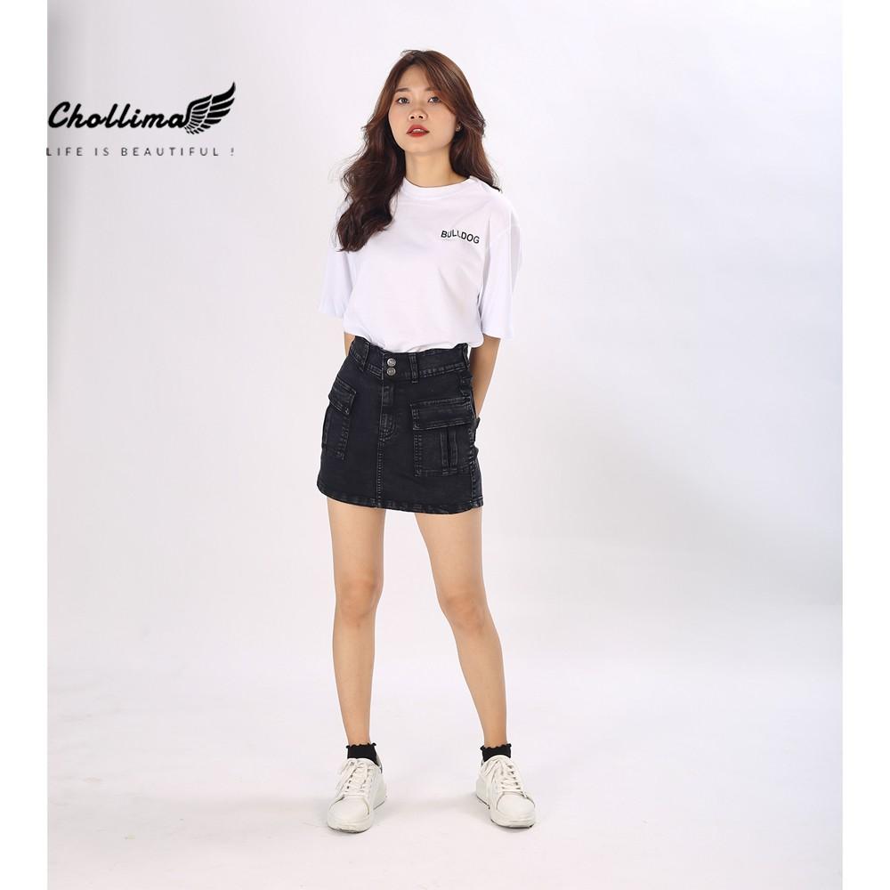Váy jean co giãn túi hộp Chollima có quần trong VAY001 – váy bò co giãn ulzzang phong cách hàn quốc